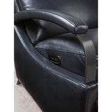 Andes Leather Power Recliner, Atollo Navy