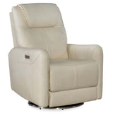 Steffen Leather Swivel Power Recliner, Aline Snow