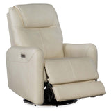 Steffen Leather Swivel Power Recliner, Aline Snow