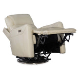 Steffen Leather Swivel Power Recliner, Aline Snow