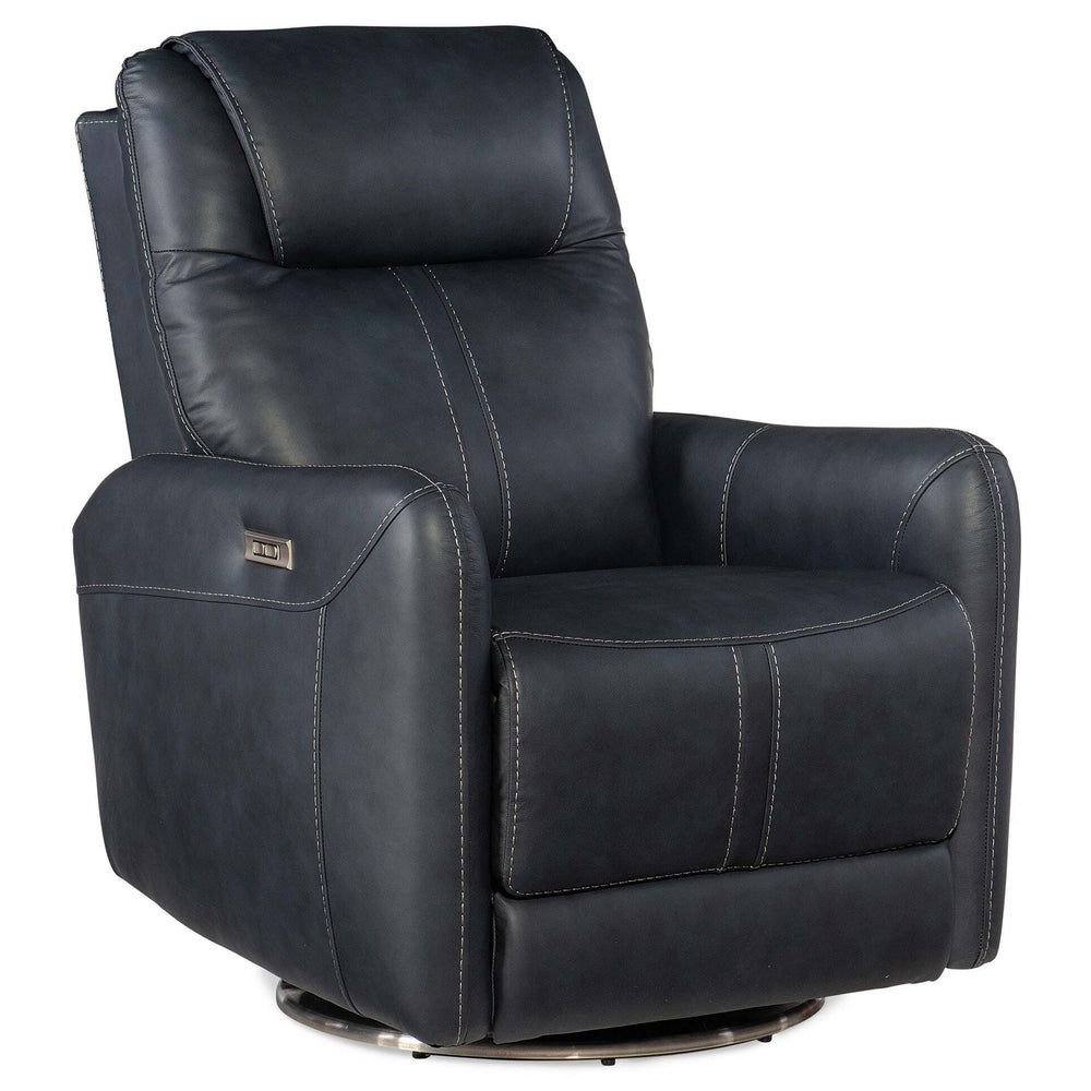 Steffen Leather Swivel Power Recliner by Hooker