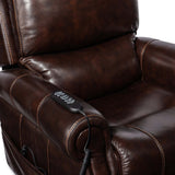 Eisley Leather Power Recliner, Maddison Walnut-Furniture - Chairs-High Fashion Home