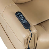 Carroll Leather Power Recliner, Sorrento Sand-Furniture - Chairs-High Fashion Home