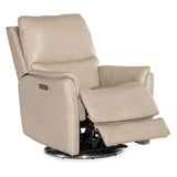 Soiree Leather Zero Gravity Swivel, Maverick Ivory-Furniture - Chairs-High Fashion Home