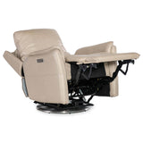 Soiree Leather Zero Gravity Swivel, Maverick Ivory-Furniture - Chairs-High Fashion Home