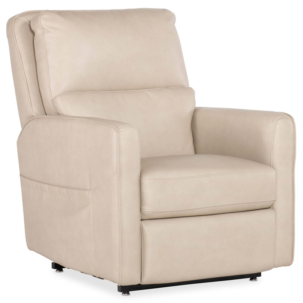Flynn Leather Power Recliner, Ivory-Furniture - Chairs-High Fashion Home