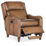 Carrington Leather Power Recliner, Nature-Furniture - Chairs-High Fashion Home