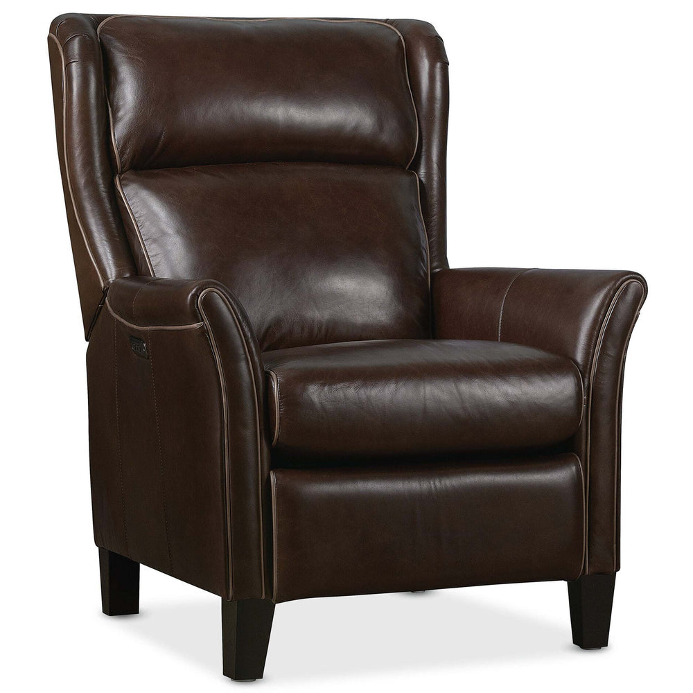 Henley Leather Power Recliner, Dark Roast-Furniture - Chairs-High Fashion Home