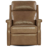 Kaufman Leather Swivel Power Recliner, Gwynette Mushroom
