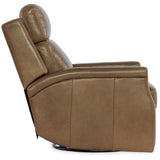Kaufman Leather Swivel Power Recliner, Gwynette Mushroom
