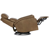 Kaufman Leather Swivel Power Recliner, Gwynette Mushroom