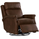Kaufman Leather Swivel Power Recliner, Tatum Cocoa