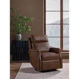 Kaufman Leather Swivel Power Recliner, Tatum Cocoa