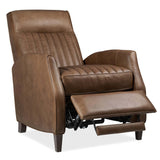 Denver Push Back Leather Recliner, Chester Bourbon
