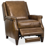 Collier Leather Press Back Recliner, Lawrence Chestnut