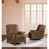 Collier Leather Press Back Recliner, Lawrence Chestnut