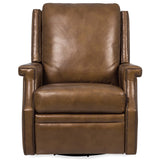 Collier Leather Power Swivel Glider Recliner, Lawrence Chestnut