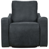 Lewis Leather Power Swivel Recliner, Cordoba Noir-Furniture - Chairs-High Fashion Home