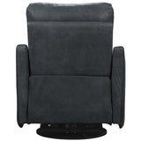 Lewis Leather Power Swivel Recliner, Cordoba Noir-Furniture - Chairs-High Fashion Home
