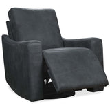 Lewis Leather Power Swivel Recliner, Cordoba Noir-Furniture - Chairs-High Fashion Home