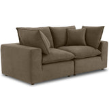 Cali Modular Loveseat, Chocolate Brown