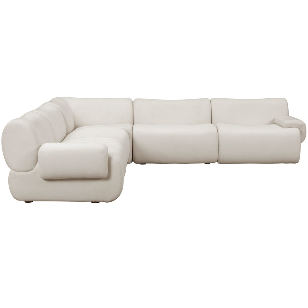 Zenith 5 Piece Modular L-Sectional, Cream