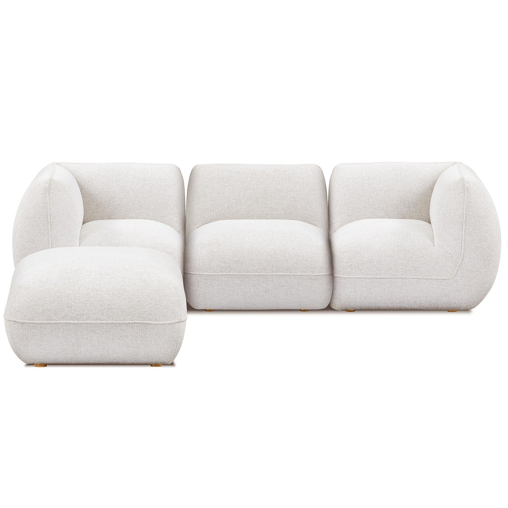 Arezza 4 Piece Modular Sectional, Stone White
