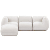 Arezza 4 Piece Modular Sectional, Stone White