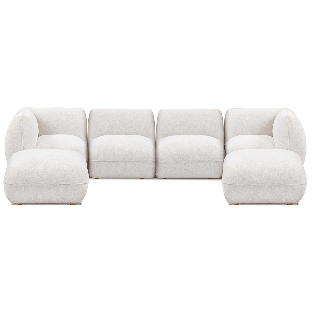 Arezza Modular U-Chaise Sectional, Stone White