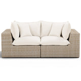 Cali Outdoor Loveseat, Cream/Natural Base