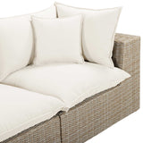 Cali Outdoor Loveseat, Cream/Natural Base
