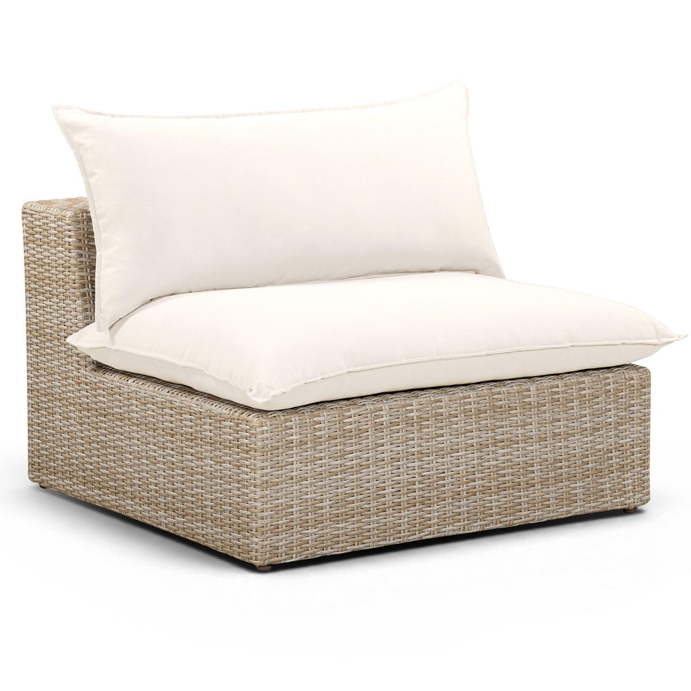 Cali Outdoor Armless Chair, Cream/Natural Base