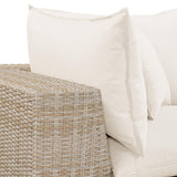 Cali 4 Piece Outdoor Sectional, Cream/Natural Base