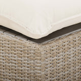 Cali 4 Piece Outdoor Sectional, Cream/Natural Base
