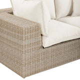 Cali 4 Piece Outdoor Sectional, Cream/Natural Base