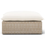 Cali Outdoor Ottoman, Cream/Natural Base
