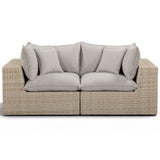 Cali Outdoor Loveseat, Grey/Natural Base
