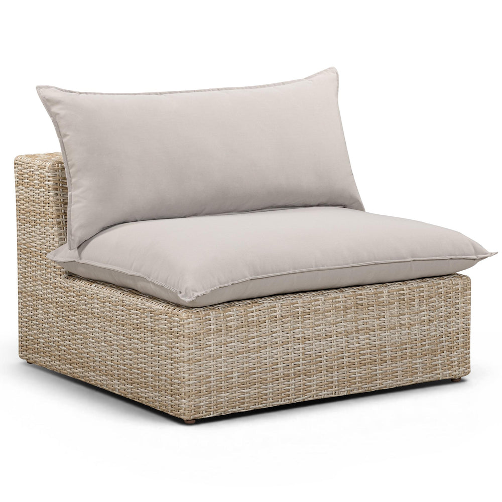 Cali Outdoor Armless Chair, Grey/Natural Base