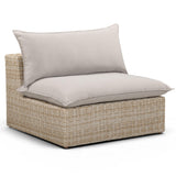 Cali Outdoor Armless Chair, Grey/Natural Base