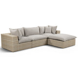 Cali 4 Piece Outdoor Sectional, Grey/Natural