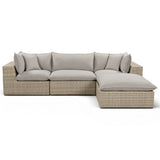 Cali 4 Piece Outdoor Sectional, Grey/Natural