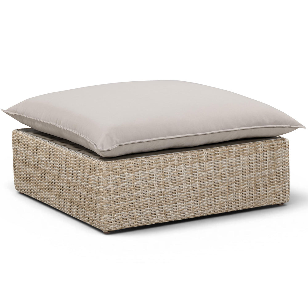 Cali Outdoor Ottoman, Grey/Natural Base