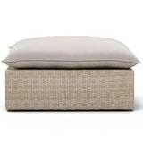 Cali Outdoor Ottoman, Grey/Natural Base