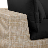 Cali Outdoor Loveseat, Black/Natural Base