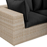 Cali Outdoor Loveseat, Black/Natural Base