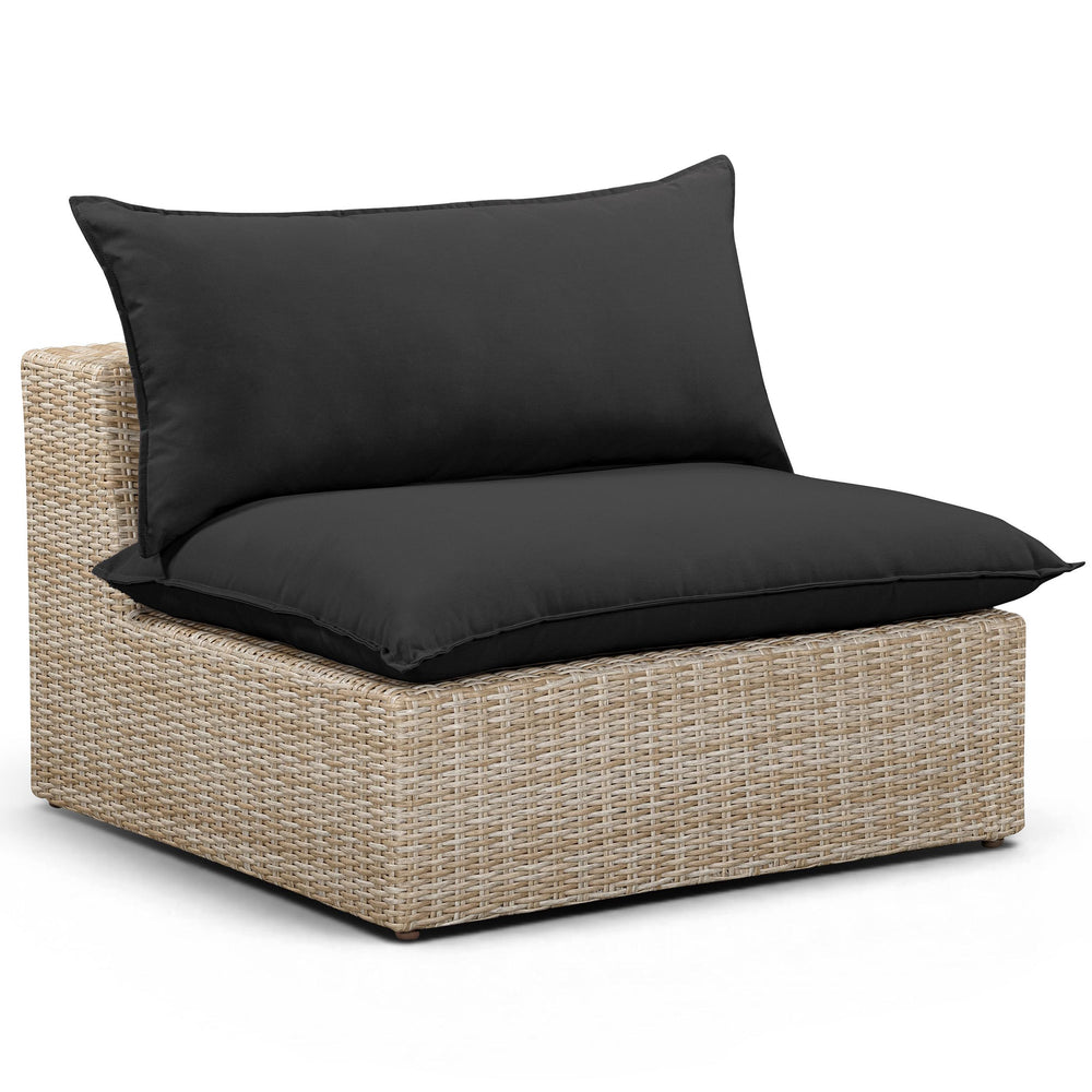 Cali Outdoor Armless Chair, Black/Natural Base