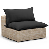 Cali Outdoor Armless Chair, Black/Natural Base