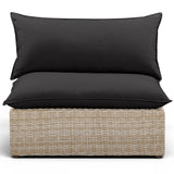 Cali Outdoor Armless Chair, Black/Natural Base