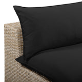 Cali Outdoor Armless Chair, Black/Natural Base