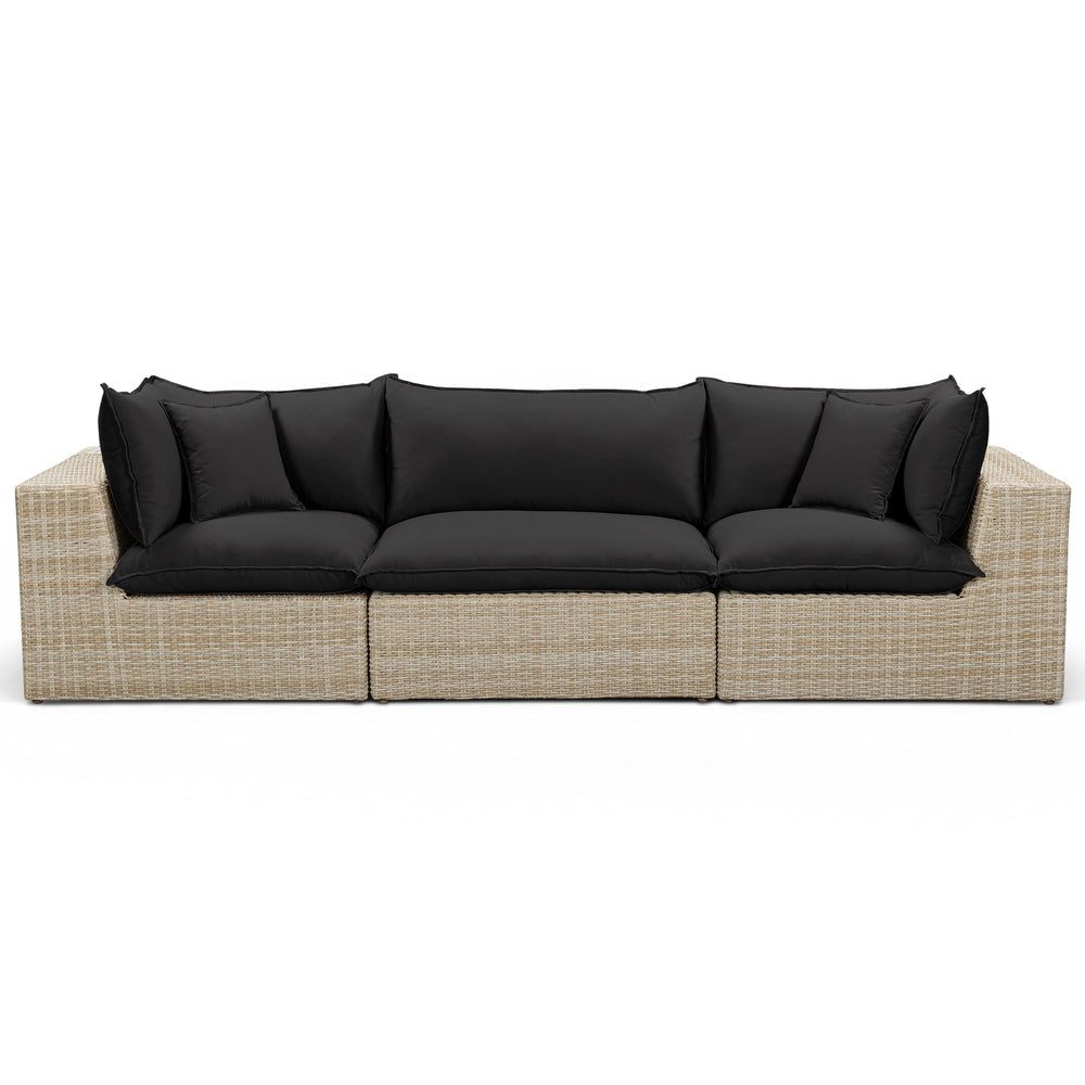 Cali Outdoor Sofa, Black/Natural